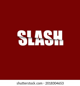 Slash Text Effect Red And White