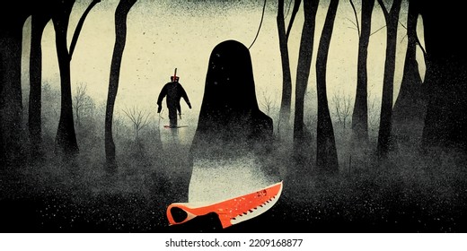 Slasher Movie Bloody Halloween Background Abstract Illustrated