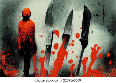 Slasher Movie Bloody Halloween Background Abstract Illustrated