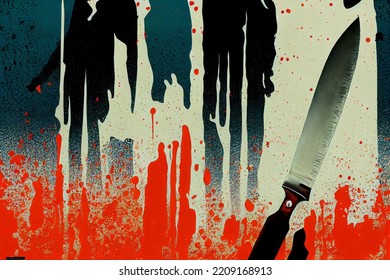 Slasher Movie Bloody Halloween Background Abstract Illustrated