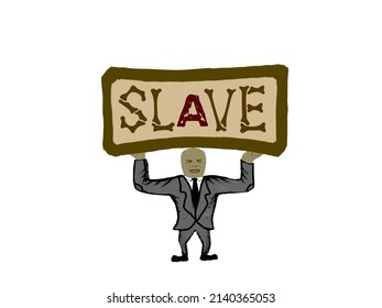 Slave Icon In Cartoon Art