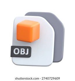 A sleek 3d illustration of obj files for 3d modeling workflow
