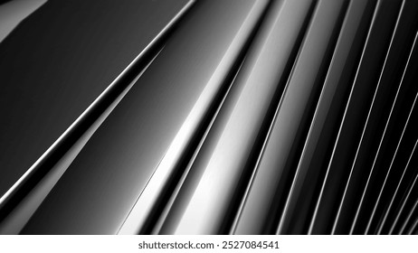 Sleek Metallic Texture Showcasing Layered Panels in Dramatic Light and Shadow Contrasts