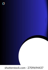 A sleek pamphlet design featuring a deep blue gradient background with smooth lighting effects and a bold circular image placeholder. Ideal for modern business flyers, branding promotions, and corpora