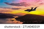A sleek private jet soars above Burnaby