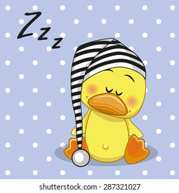 Sleeping Duck In A Cap
