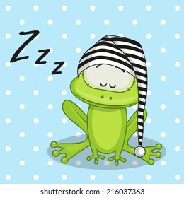 Sleeping Frog In A Cap