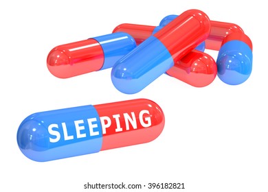 Sleeping Pills 3D Rendering Isolated On White Background