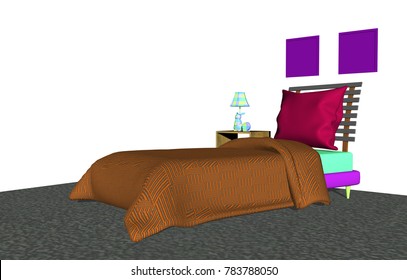 sleeping place 3D rendering
