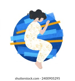 Sleeping women, hand drawn illustration - Powered by Shutterstock