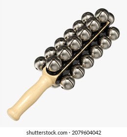 Sleigh percussion bells 3D rendering isolated on white background