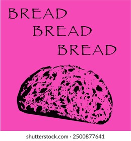 Slice of Bread Poster 2 tone with Fuschia Background 