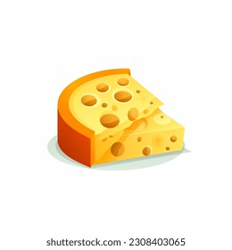 slice cheese simple flat design illustration isolated on white background - Powered by Shutterstock