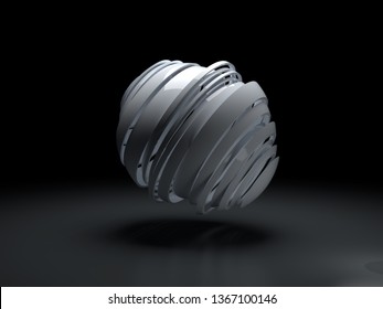 Sliced Sphere Breaks Into Pieces 3d Stock Illustration 1367100143