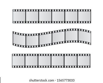 Slide film frame set. Film reel and roll 35mm