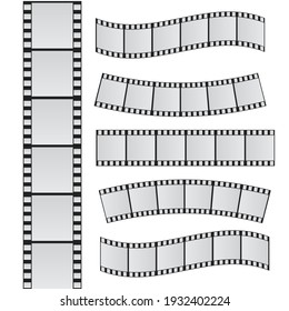 Slide Film Frame Set. Film Reel And Roll 35mm