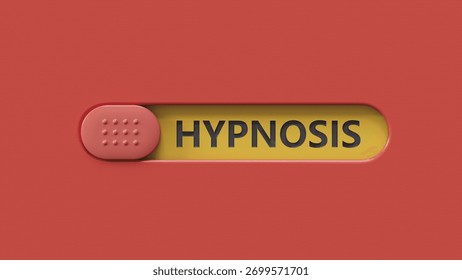slide switch spelling with text hypnosis. financial market. financing.close up of slide switch spelling,Business Concept.3D rendering.