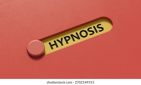 slide switch spelling with text hypnosis. financial market. financing.close up of slide switch spelling,Business Concept.3D rendering.