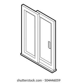 Sliding Door Icon. Outline Illustration Of Sliding Door  Icon For Web