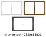 Sliding window A with window frame, set of 3 colors