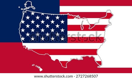 slightly simplified map of USA, creative abstract padding borders outline
