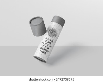 Slim Medium Size Paper Tube Mockup 4