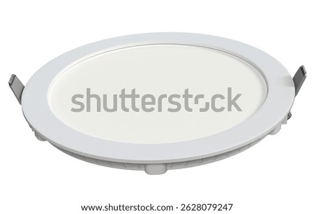 Slim Recessed LED Ceiling Light in 3D render isolated white background. 3d illustration
