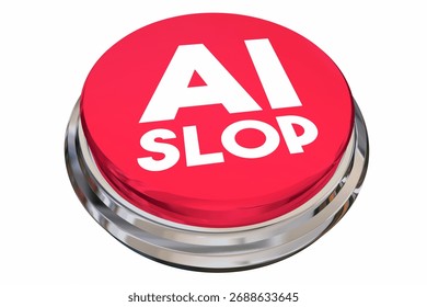 Slop Red Button Bad Image Generation Creation Fake 3d Illustration
