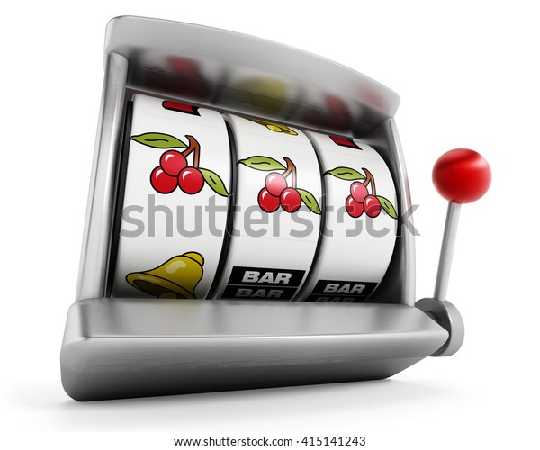 Slot Machine Three Cherries Isolated On Stock Illustration 415141243 ...