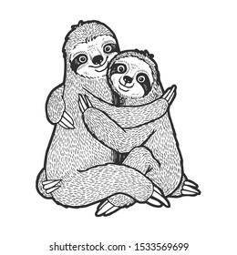 Sloth love couple hug