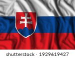 Slovakia flag realistic waving for design on independence day or other state holiday. 3D Illustration