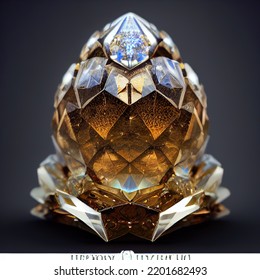 Slughorn Crystal Faberge Egg 3D Render Digital Art