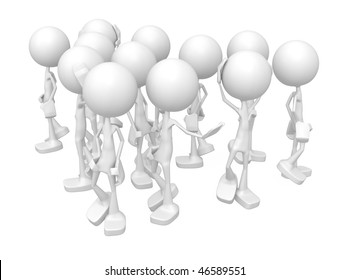 Small 3d Character Figures Over White Stock Illustration 46589551 ...