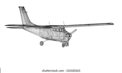 Small Airplane Model Body Structure Wire Stock Illustration 210183289