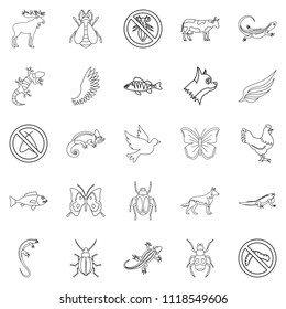 Small Animal Icons Set Outline Set Stock Illustration 1118549606 ...