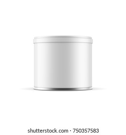 Small Blank Metal Tin Can Packaging Mockup For Peanut Or Coffee, 3d Rendering