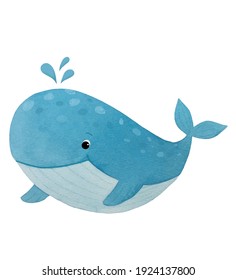 a small blue whale on a white background