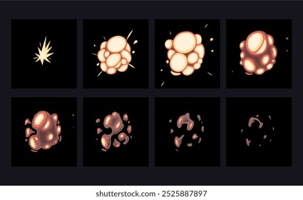 Small Boom Explosion Animation Frames Design