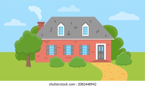 Small Brick House With Trees