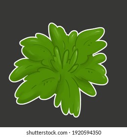 Small Bush Plant Cartoon Icon Art Illustration