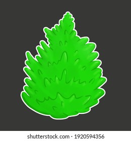 Small Bush Plant Cartoon Icon Art Illustration