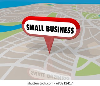 Small Business New Location Map Pin 3d Illustration