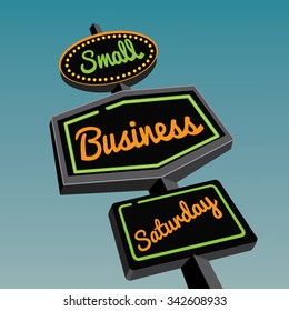 Small Business Saturday Road Sign Design.