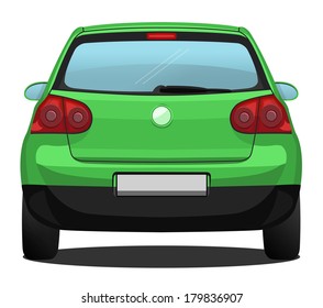 Small Car Rear View Green Stock Illustration 179836907 | Shutterstock