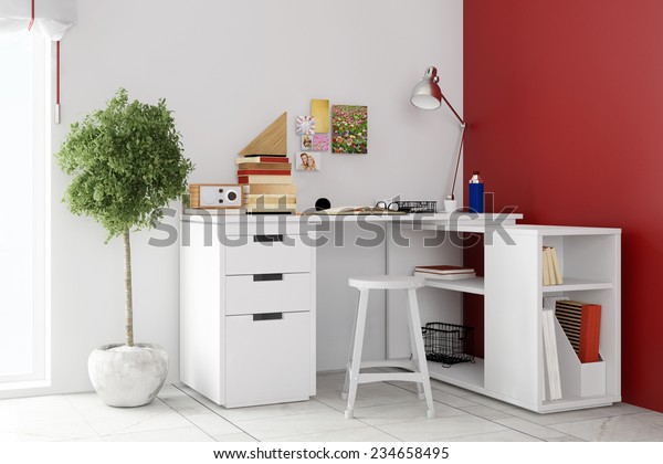 Small Desk Living Room Home Office Stock Illustration 234658495