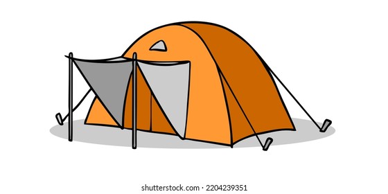 Small Dome Tent With Canopy As A Tent Clipart Concept