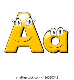 Small Eye Smile Yellow Alphabet 3d Stock Illustration 416320342 ...