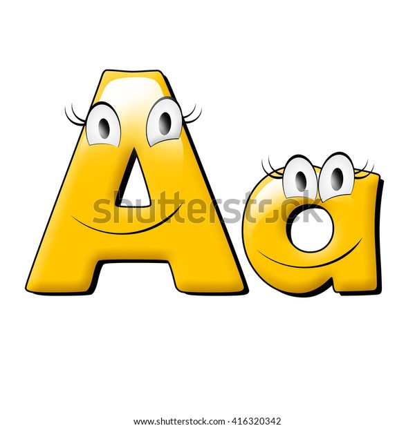 Small Eye Smile Yellow Alphabet 3d Stock Illustration 416320342 