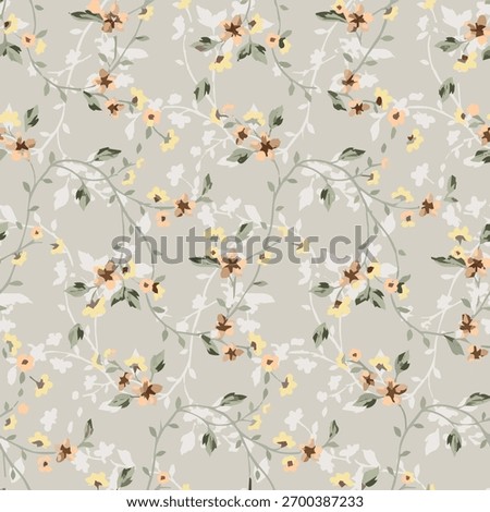 Small floral all over solid pattern design for the textile and fashion industry. 