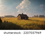 Small House in a Meadow - Digital Painting